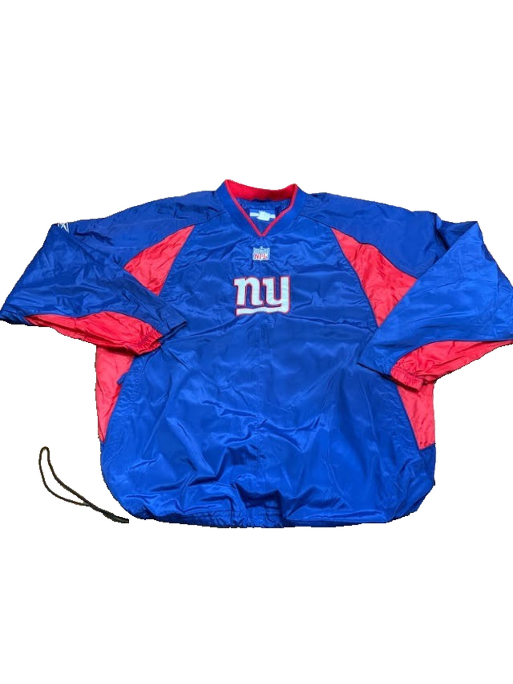 New York Giants NFL Team Apparel Pullover Windbreaker Jacket Mesh Lined Blue XL